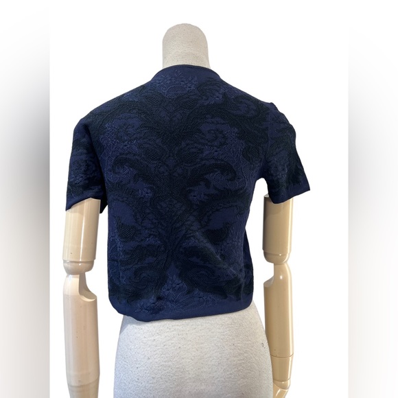 Alexander McQueen Bicolor Spine Lace Jacquard Knit Crop - Picture 4 of 10